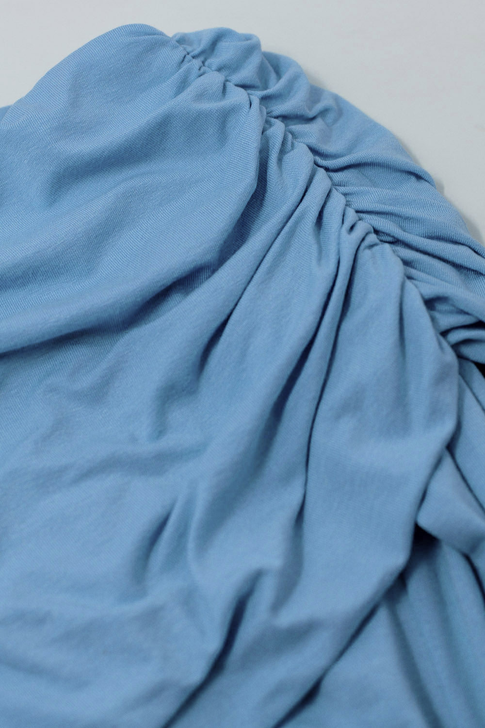 Bodycon Off Shoulder Top In Light Blue - Tops