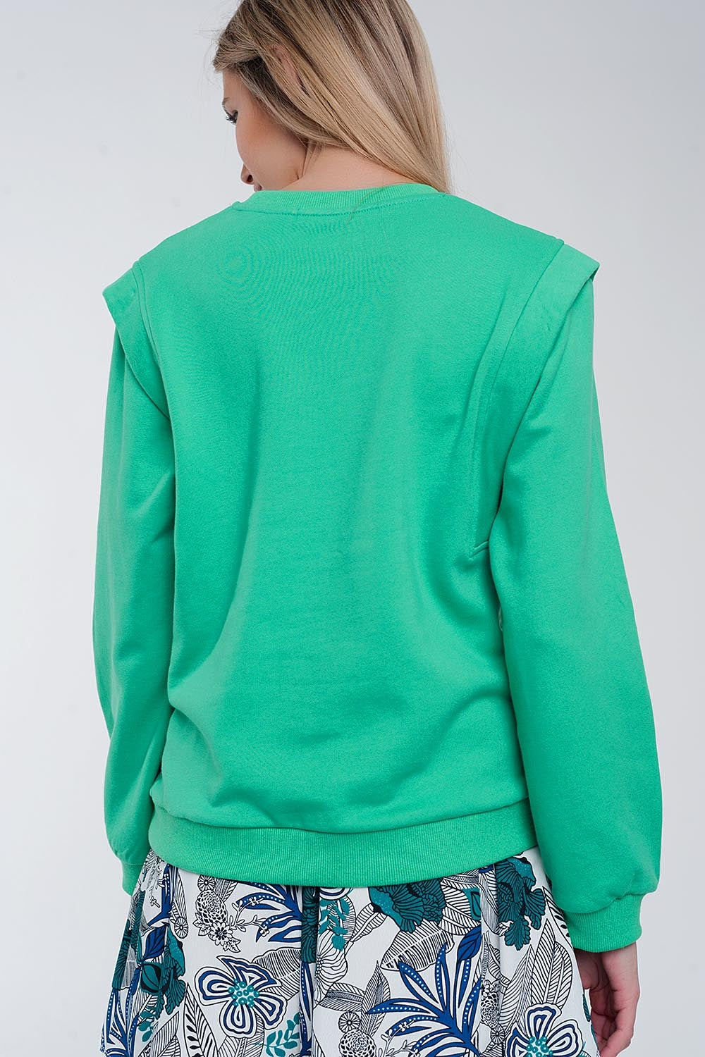 Boyfriend sweatshirt with shoulder details - Sweaters