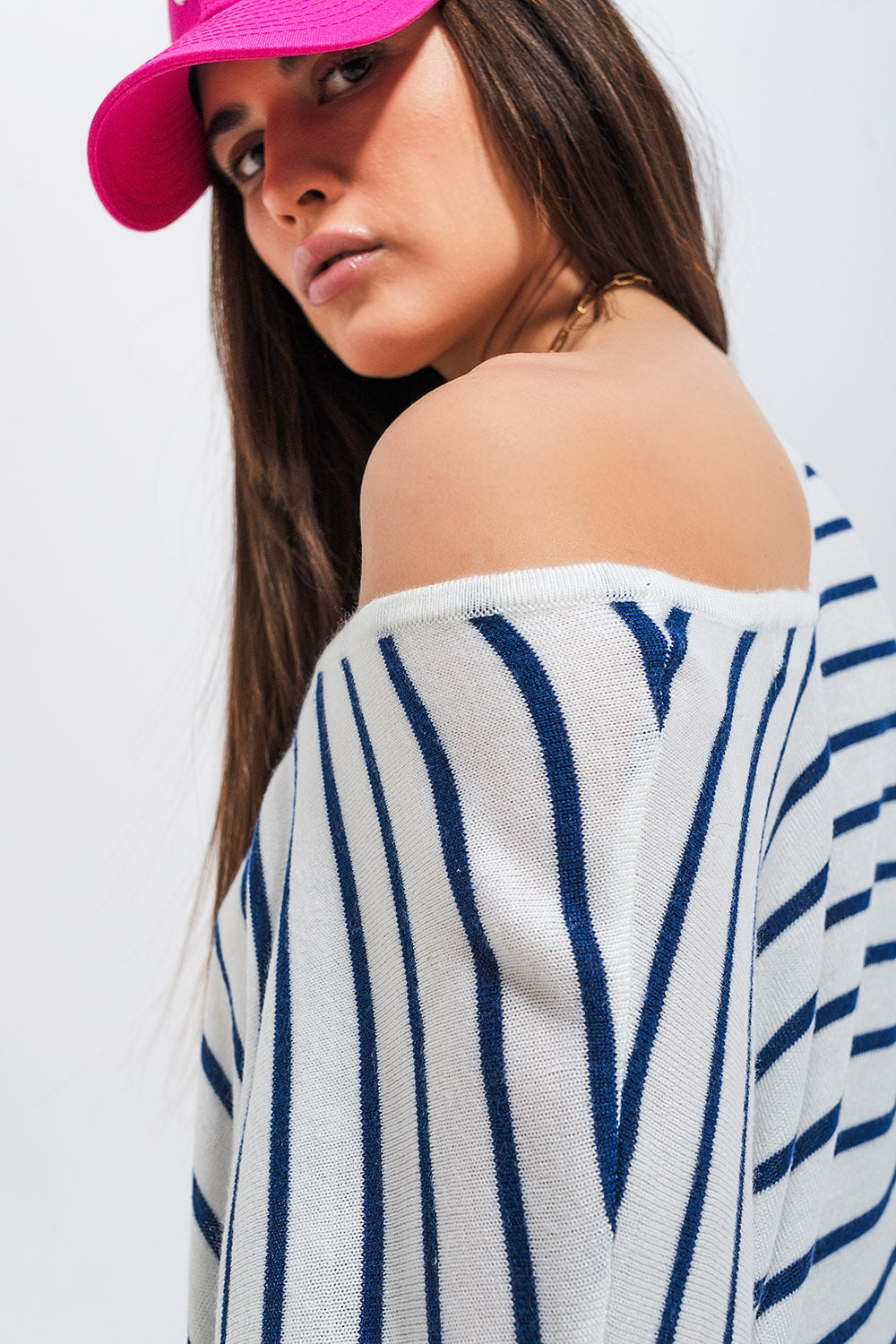 Button down cream cardigan top in stripe - Cardigans