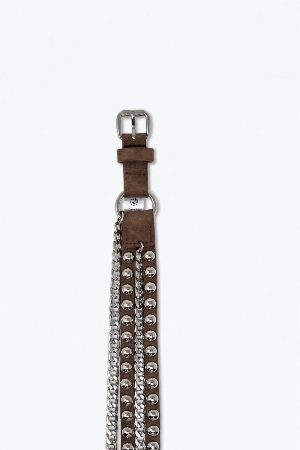 Camel Studded Belt with Hanging Chains