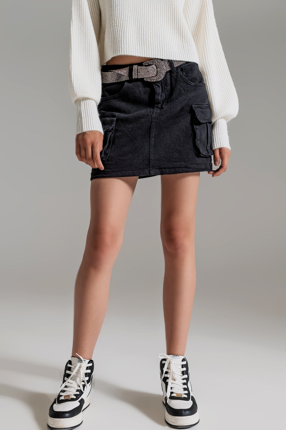 Cargo Mini Skirt in black - Skirts