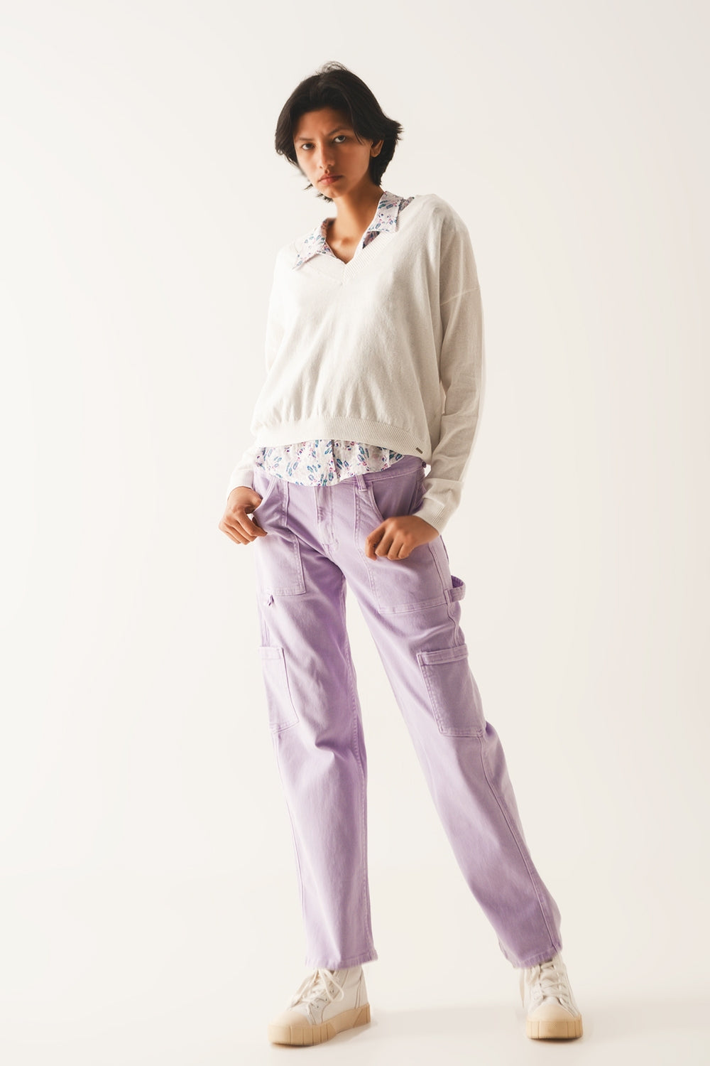 Cargo pants in purple - Jeans