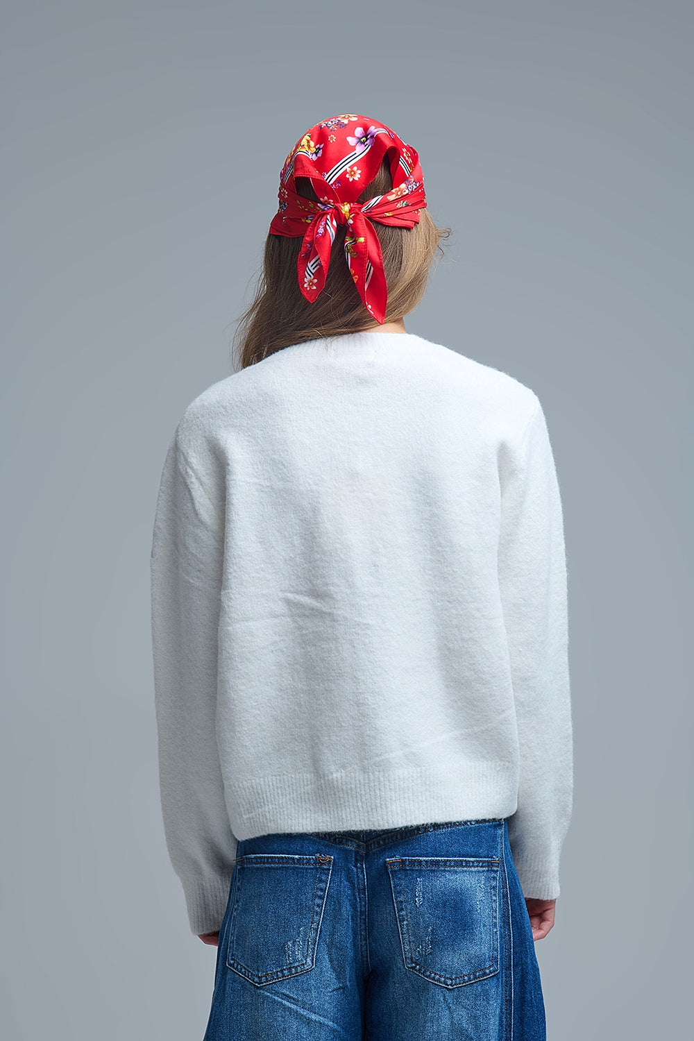 Charming White Cardigan with Heart Buttons - Sweaters