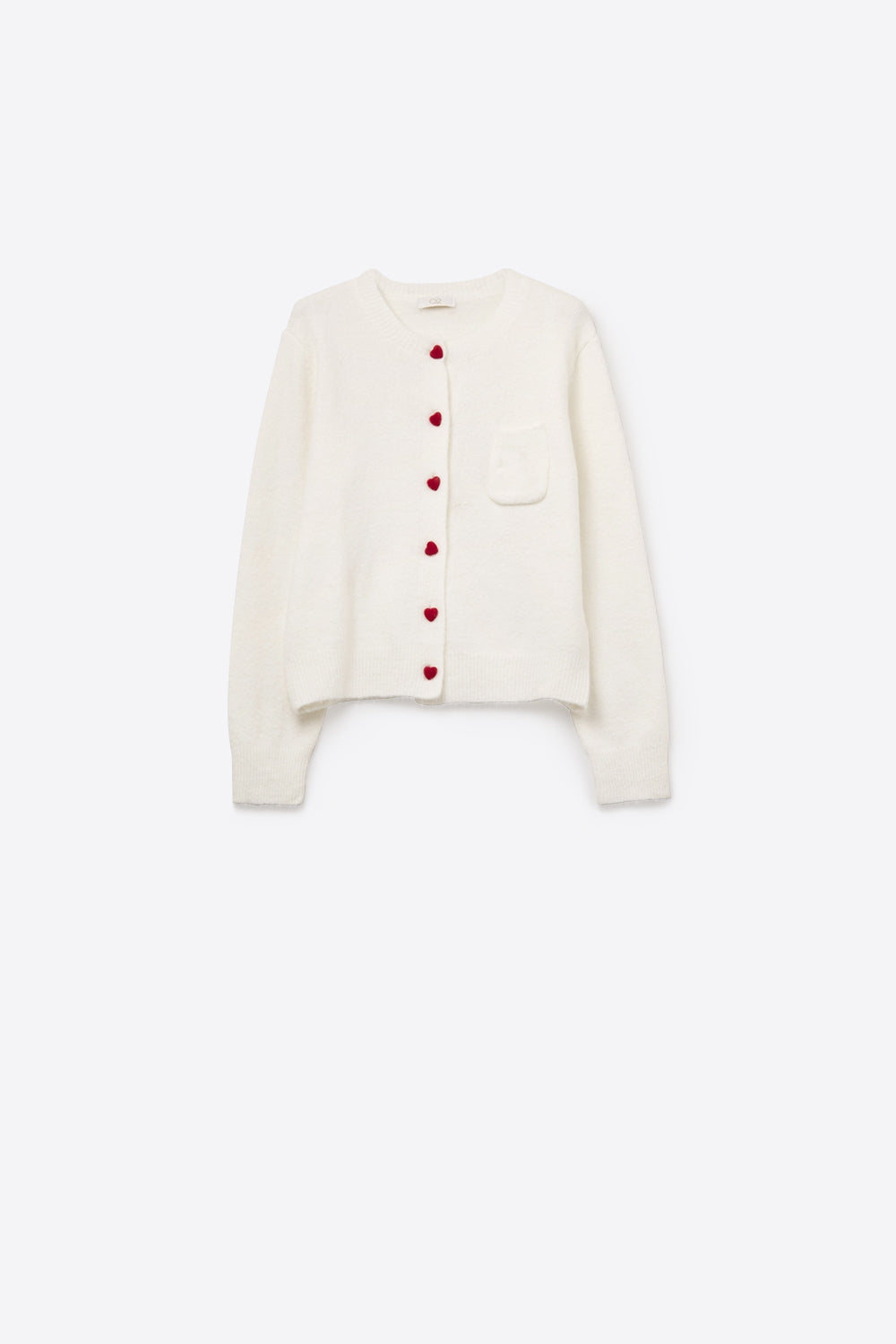 Charming White Cardigan with Heart Buttons - Sweaters