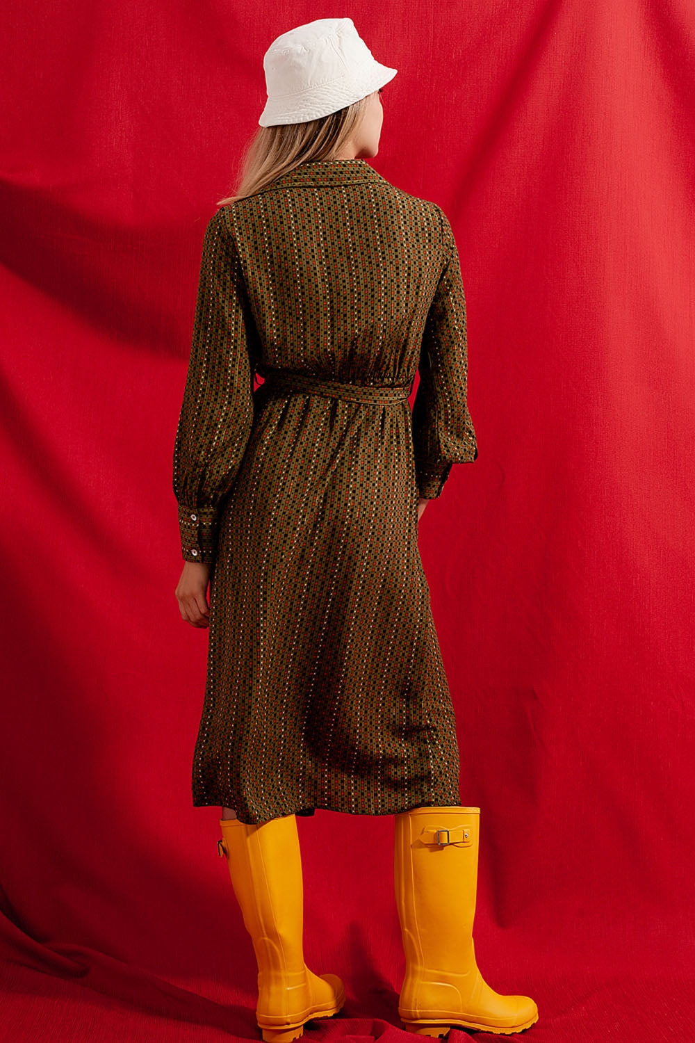 Check print shirt midaxi dress - Dresses