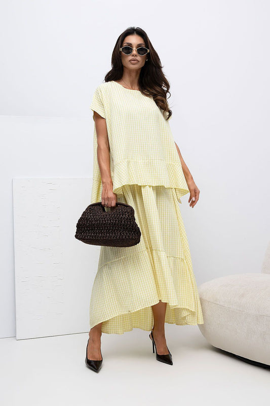 Casual Style Women's Checkered Blouse - Blouse
