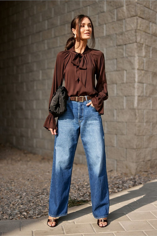 Roco Fashion Chic Women's Brown Blouse for Stylish Outfits - Blouses