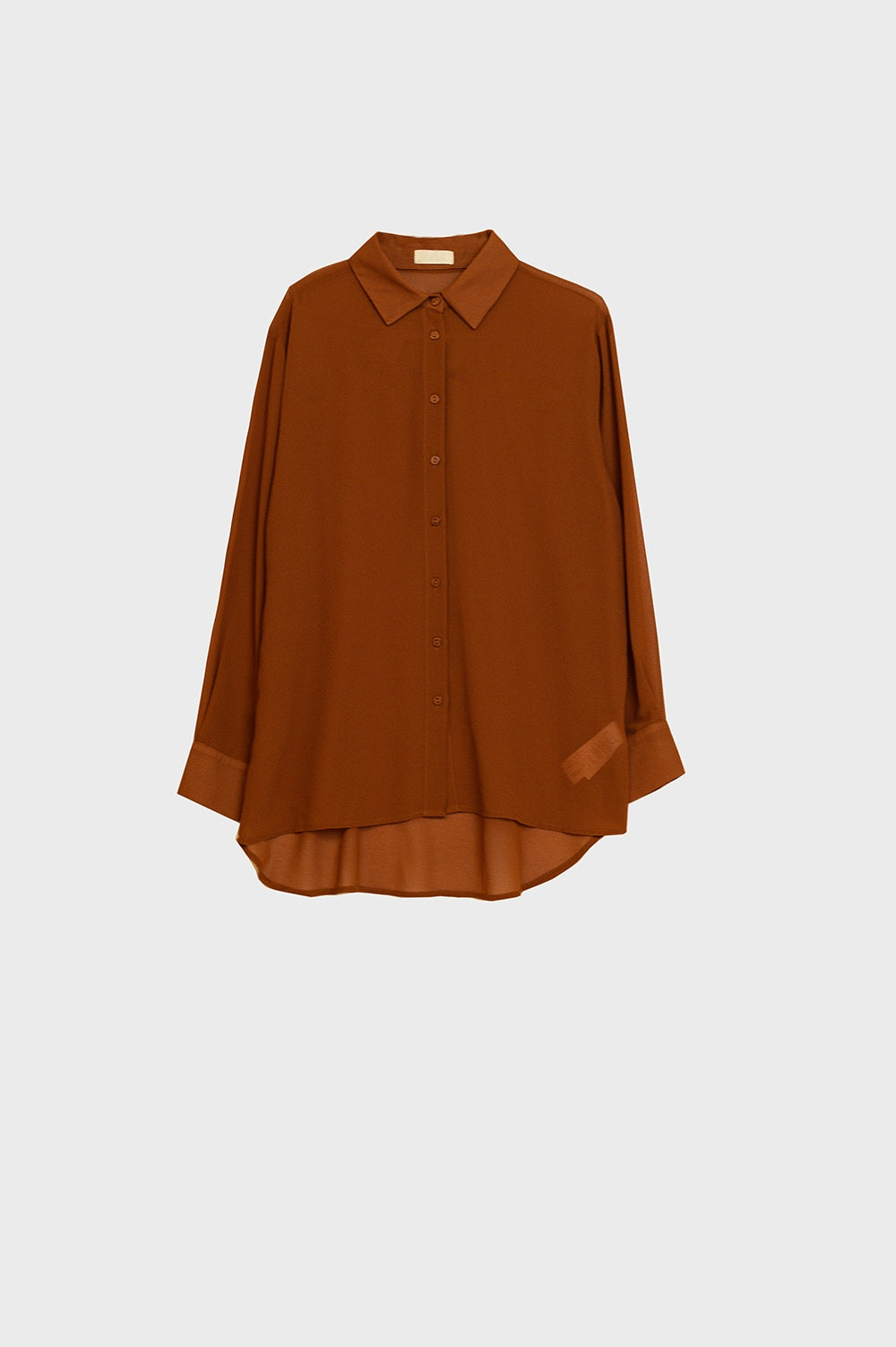 Chiffon shirt in camel color - Shirts
