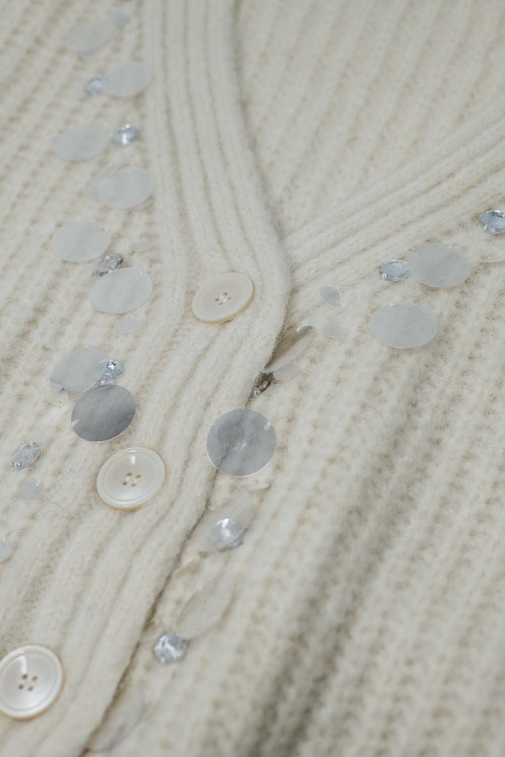 Chunky knit cardigan with sequin detail - Cardigans