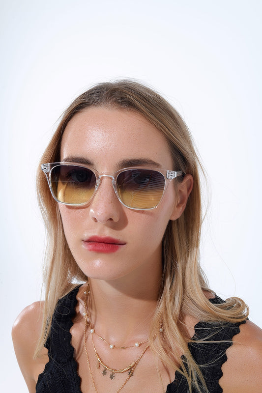 Clear Gradient Sunglasses with Sunset Lenses -