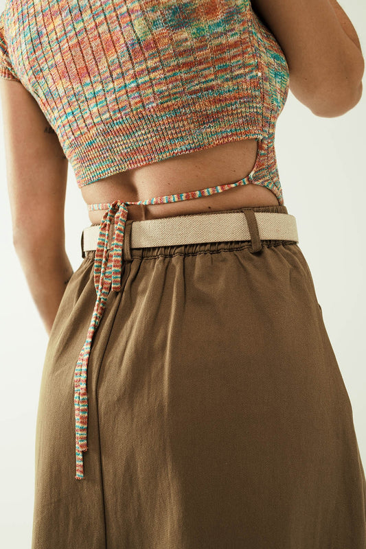 Colorful elastic top with bare lower back - T-shirts