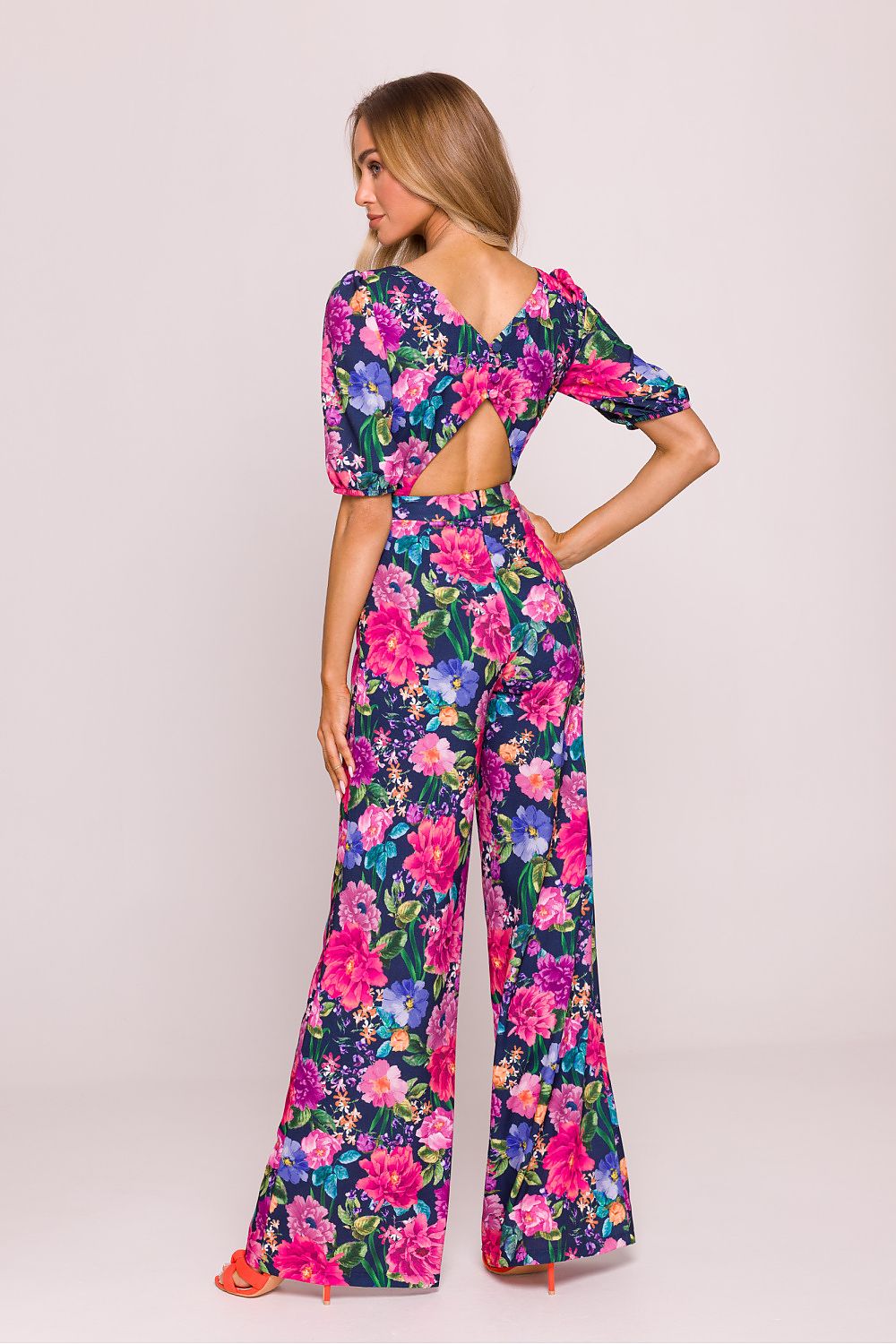 Colourful Statement Jumpsuit with Bold Floral Print - Jumpsuits