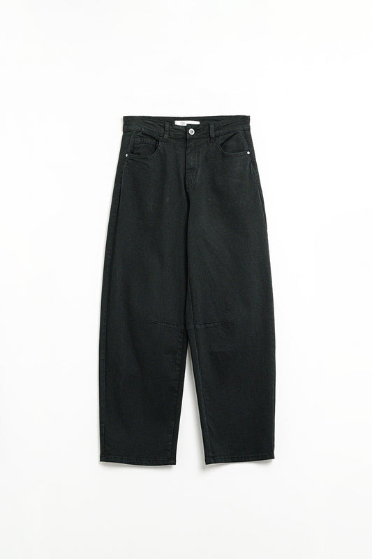 Comfortable stretch jeans with barrel leg in black - Jeans