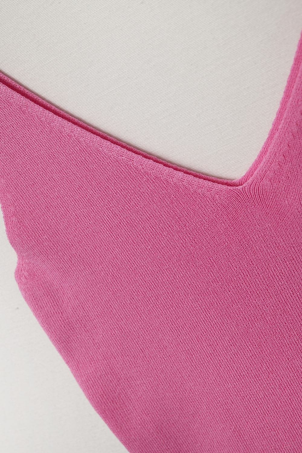 Comfy Ribbed knitted Tank Top in Fuchsia - Sweaters