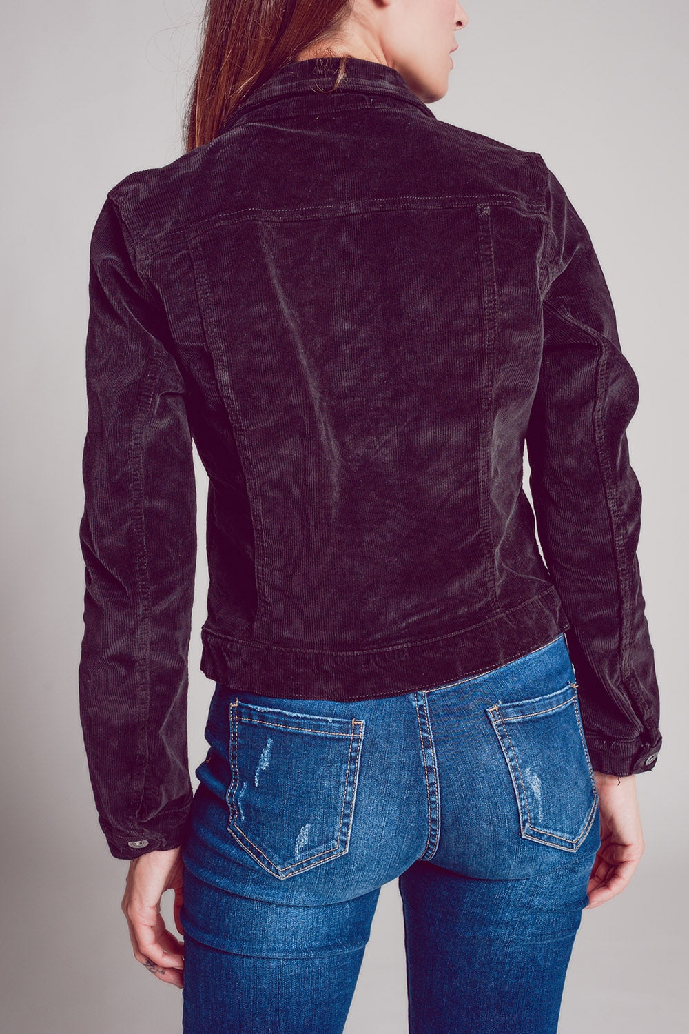Cord jacket in black - Jackets