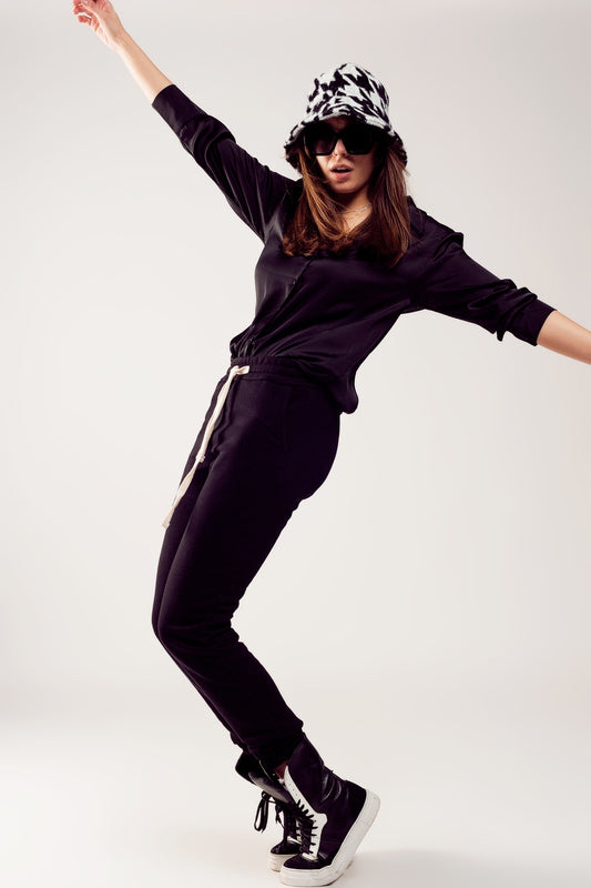 Cotton jogger in black - Trousers