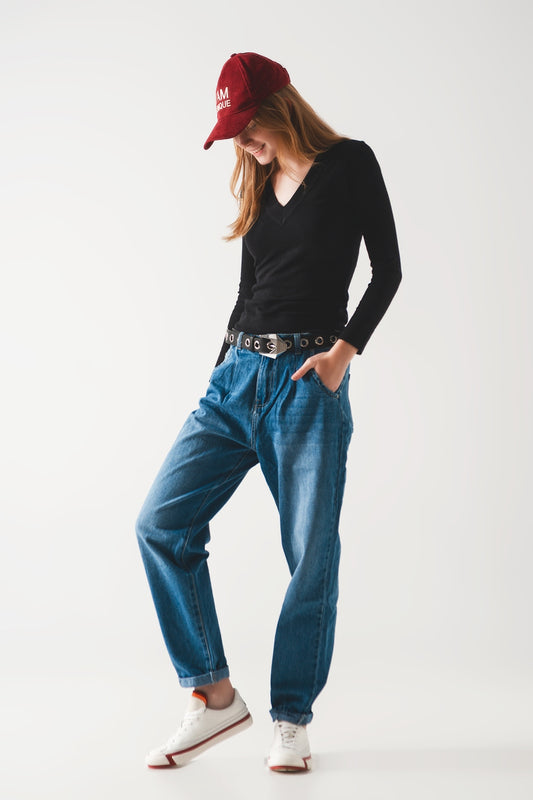 Cotton skater tapered carpenter jeans in mid wash - Jeans