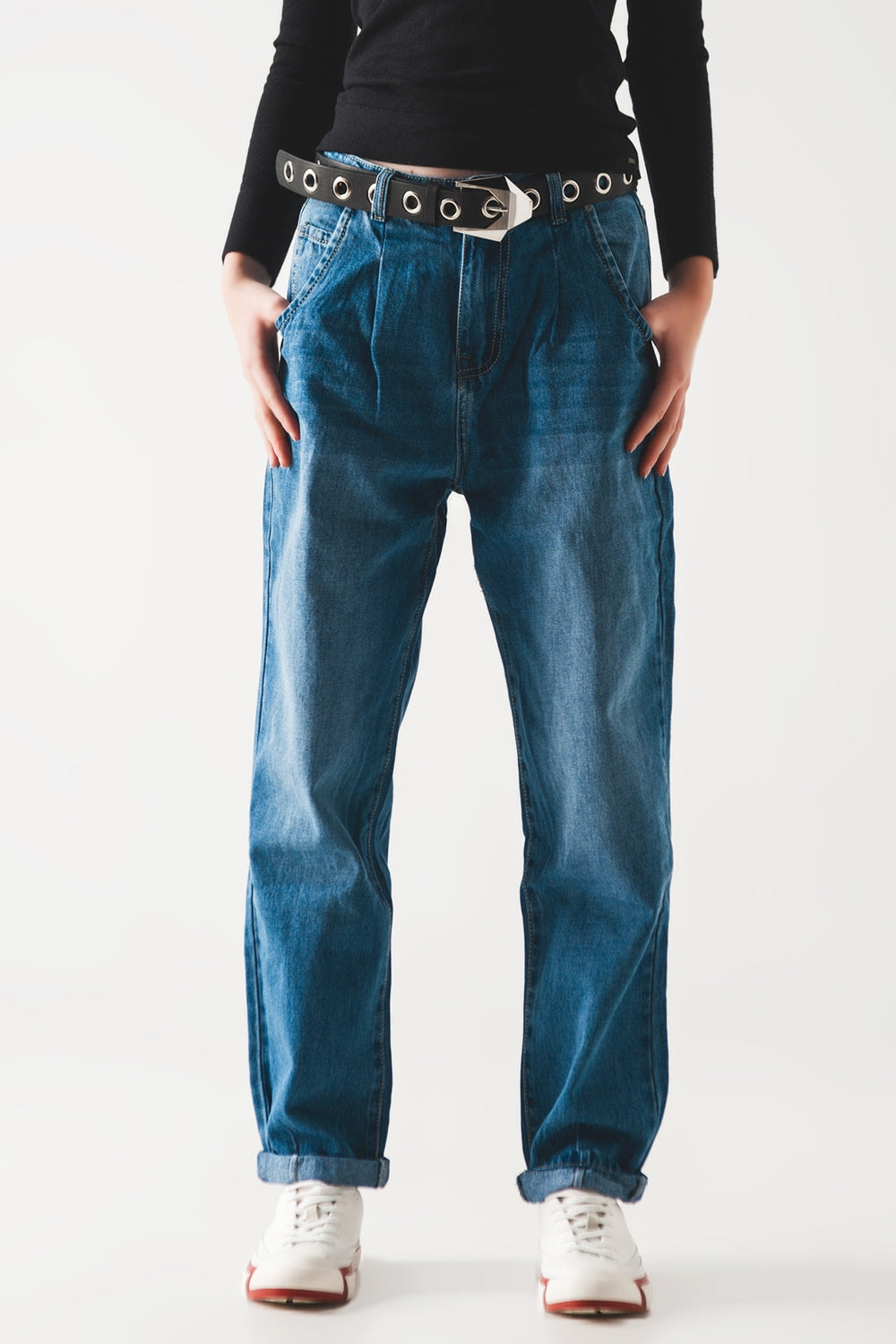 Cotton skater tapered carpenter jeans in mid wash - Jeans