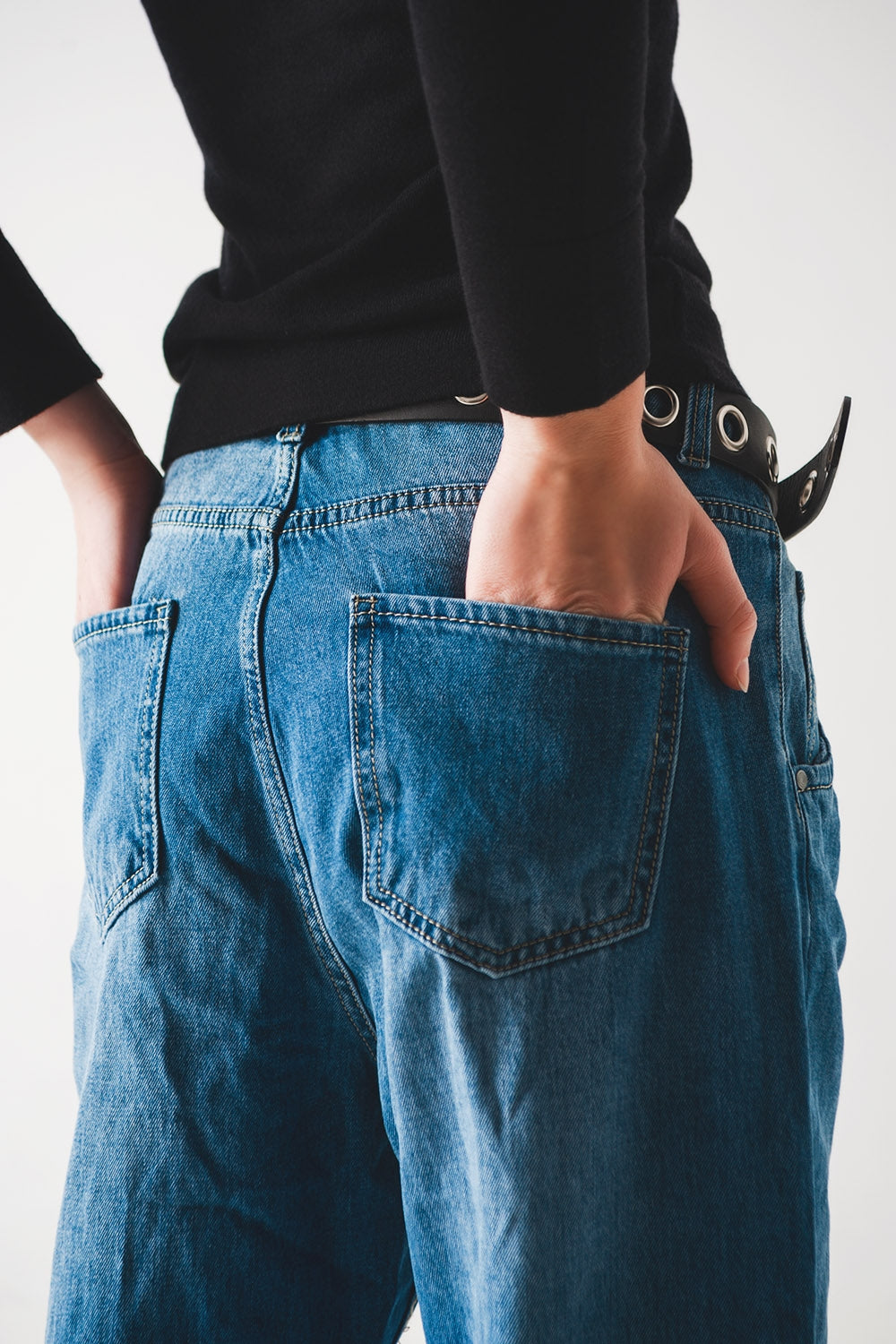 Cotton skater tapered carpenter jeans in mid wash - Jeans