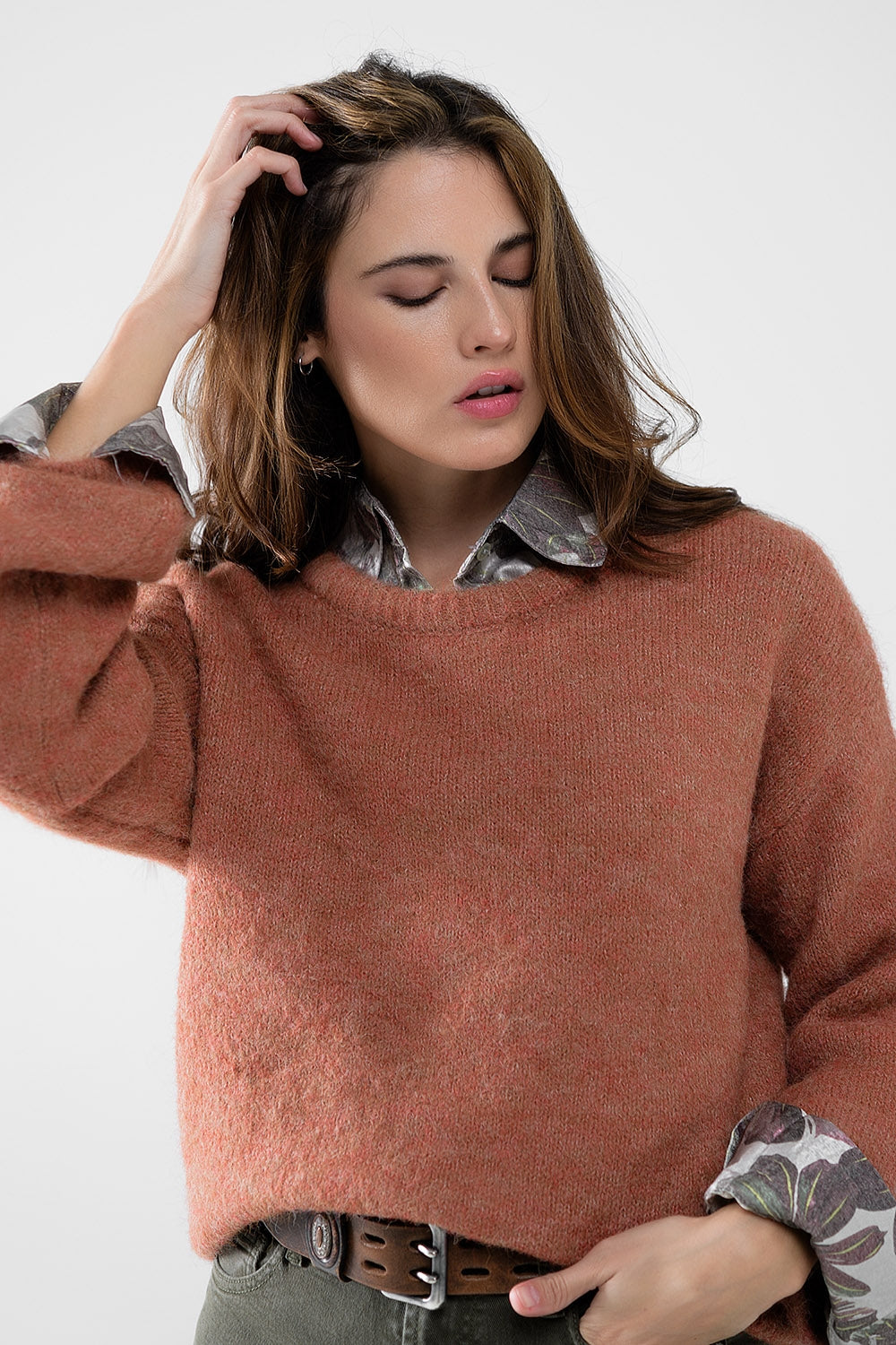 Cozy Balloon Sleeve Sweater in camel - Jumpers