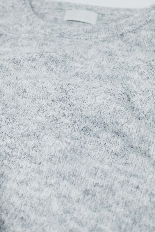 Cozy Balloon Sleeve Sweater in light grey - Jumpers