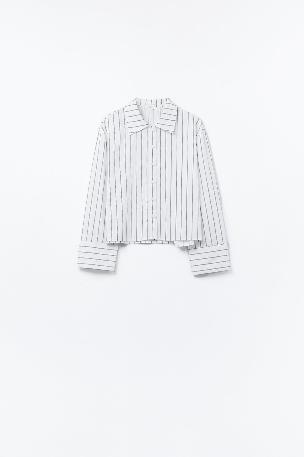 cropped white striped poplin shirt - Shirts