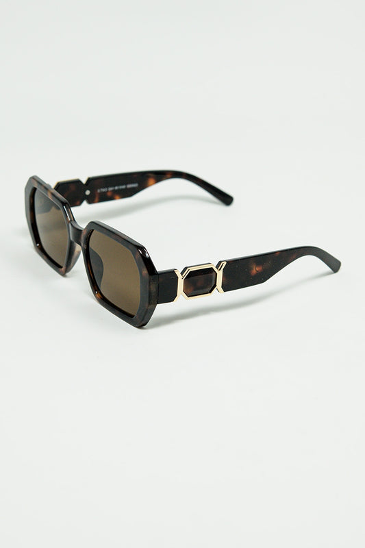 Diamond-Shaped Sunglasses In Ember with Tinted Lenses in Tortoise Shell - Sunglasses