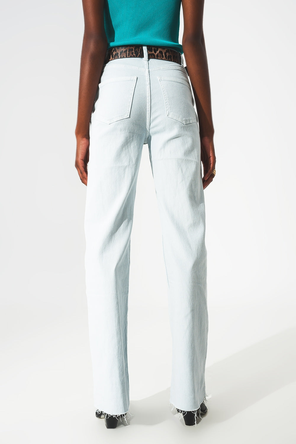 elastic Cotton jeans in light blue - Jeans