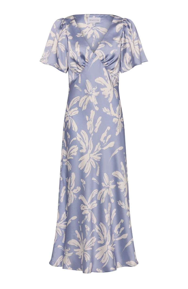 Ellis Dress in Blue Lily Print - Dresses