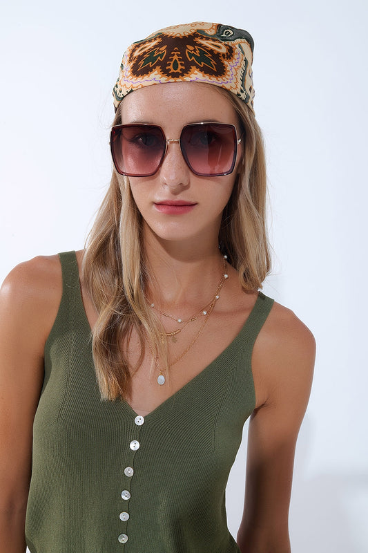 Extra Large Square Sunglasses in Brown -