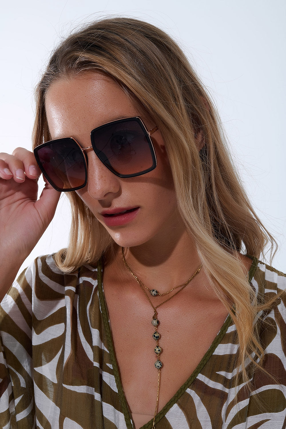 Extra Large Square Sunglasses in Chocolate Brown -