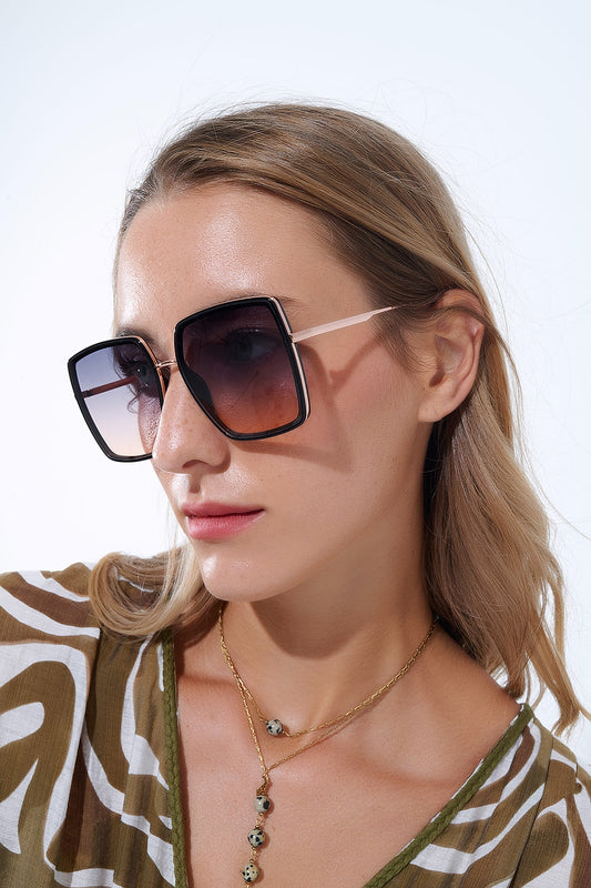 Extra Large Square Sunglasses in Chocolate Brown -