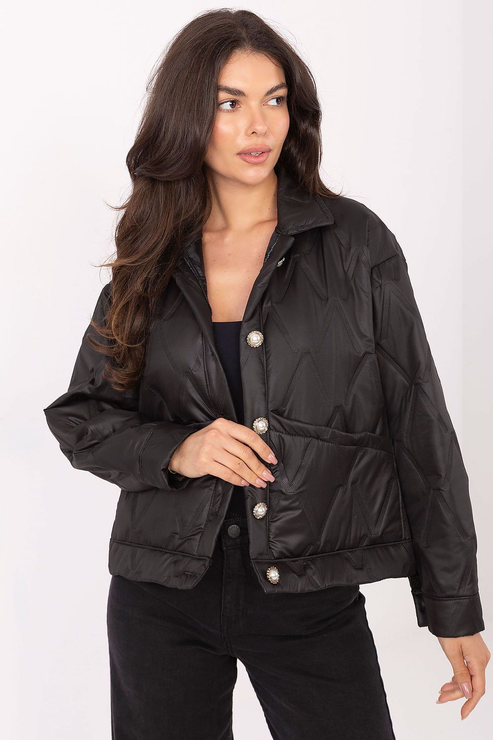 Rue Paris Fashionable Casual Jacket for Women black one-size-fits-all - Coats & Jackets