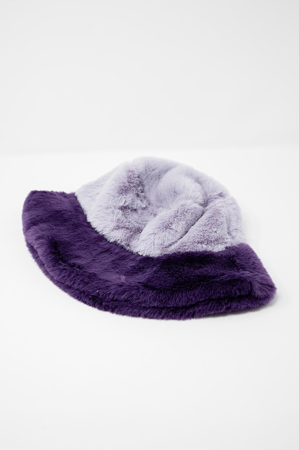 Faux fur bucket hat in purple - Hats