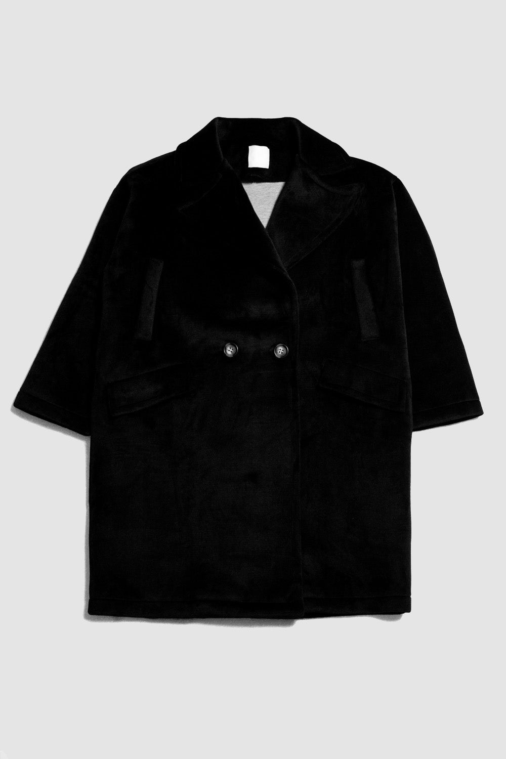 Faux suede oversized coat in black - Coats