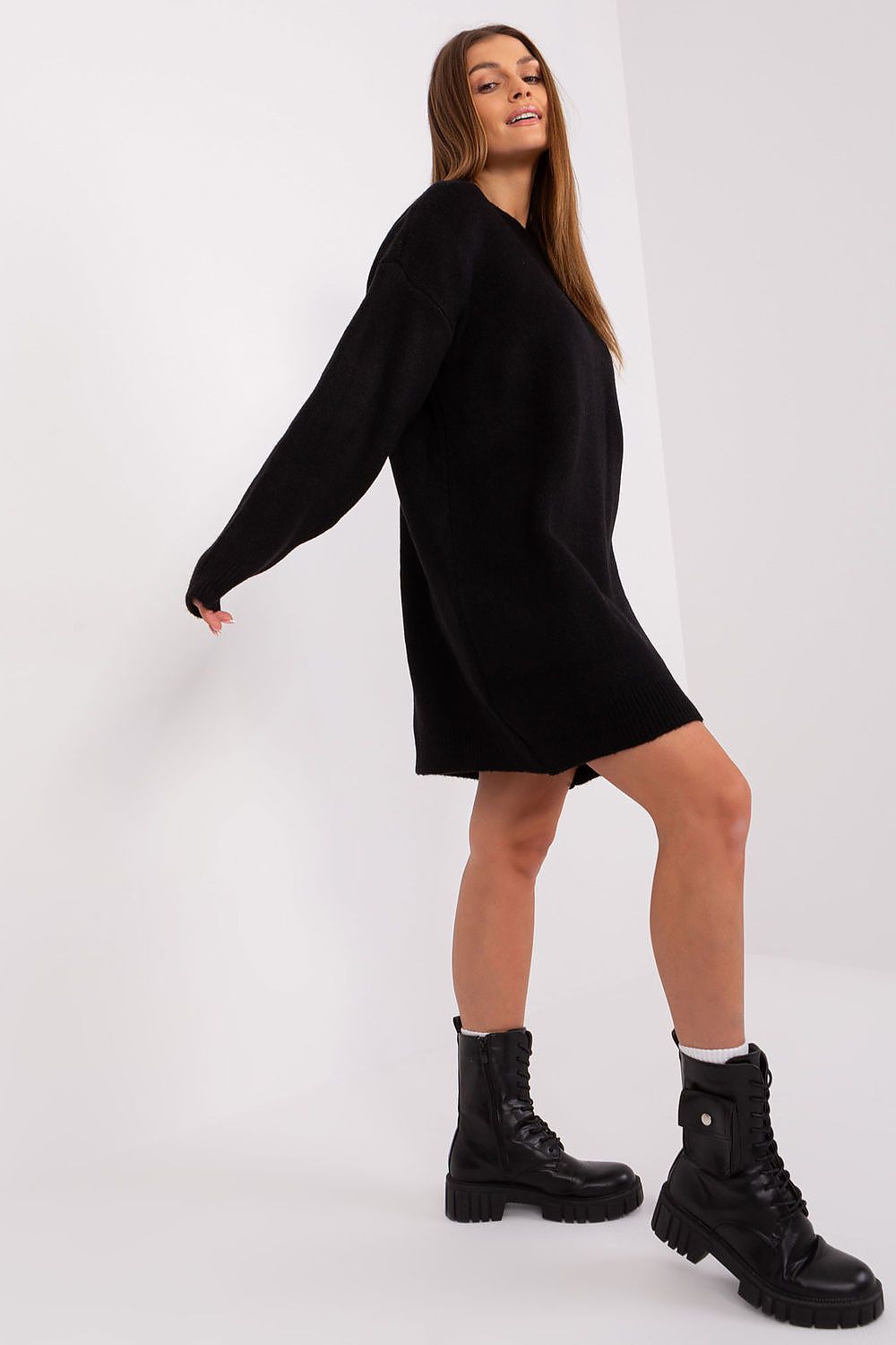 Feminine Cosy Casual Round Neckline Dress -