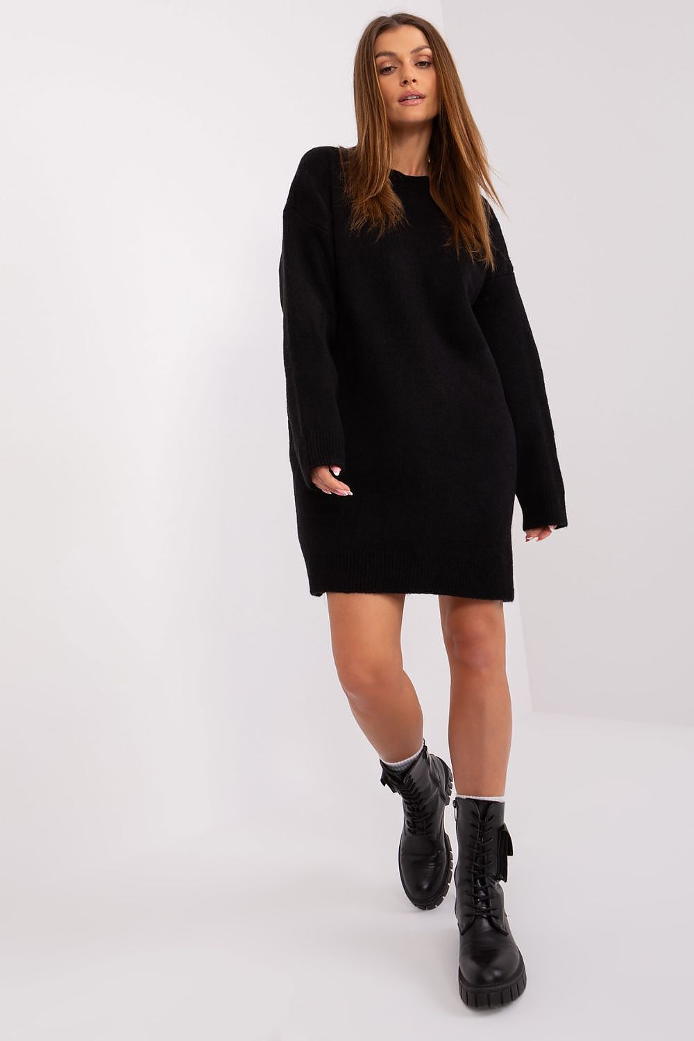 Feminine Cosy Casual Round Neckline Dress -