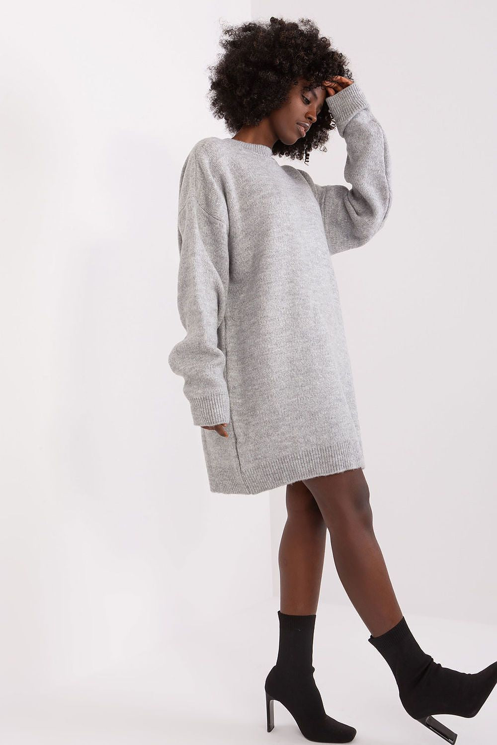 Feminine Cosy Casual Round Neckline Dress -