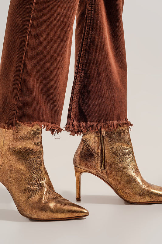 Flare corduroy pants in brown - Trousers