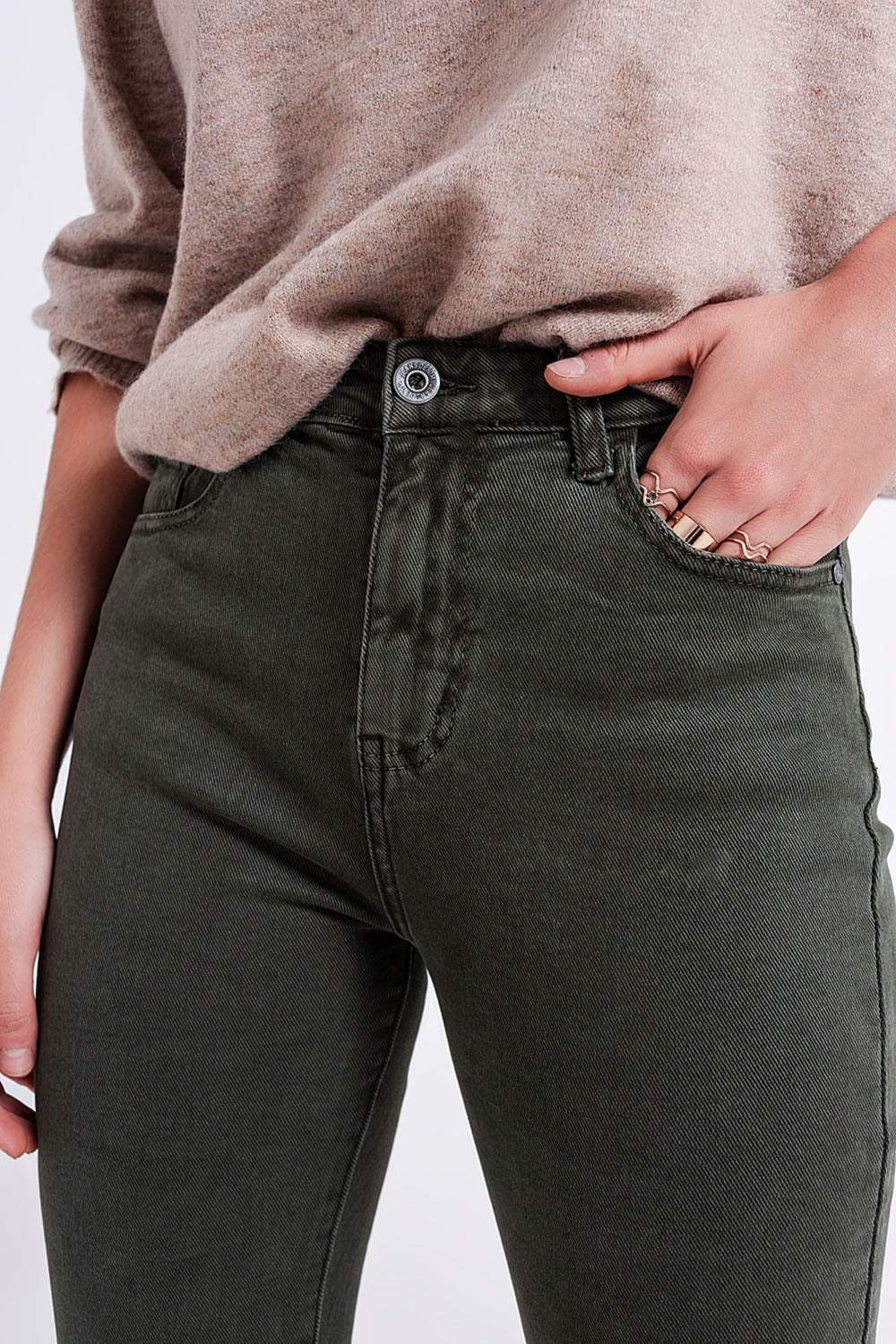 Flared jeans in olive - Jeans
