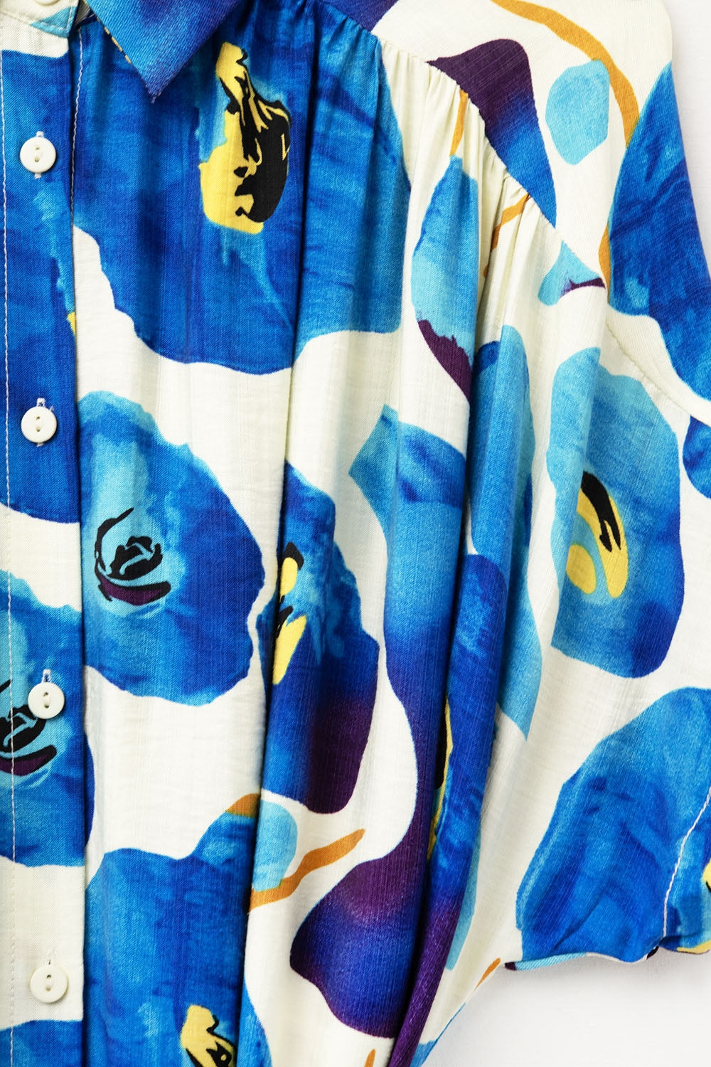 Floral Bliss Dress in Blue Cyan and Yellow details - Dresses