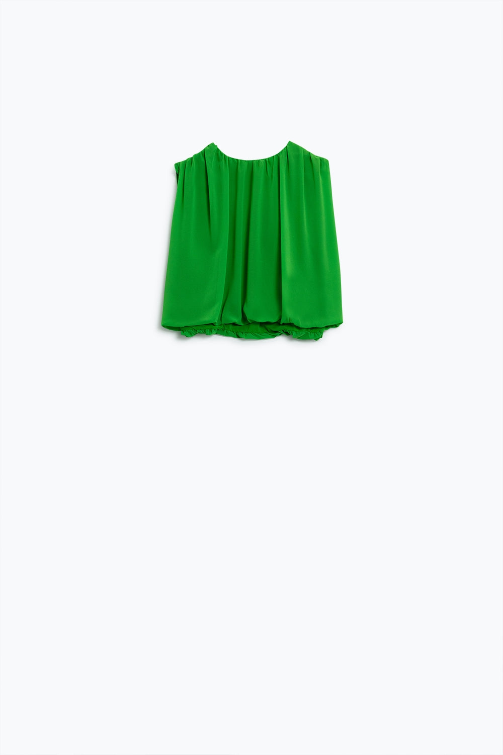 green chiffon Top With Ruche Design - Tops