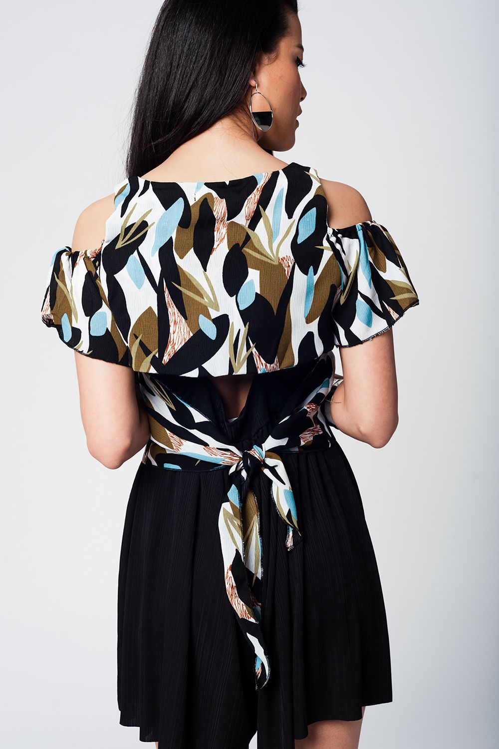 Green leaf print crop top - Crop Tops
