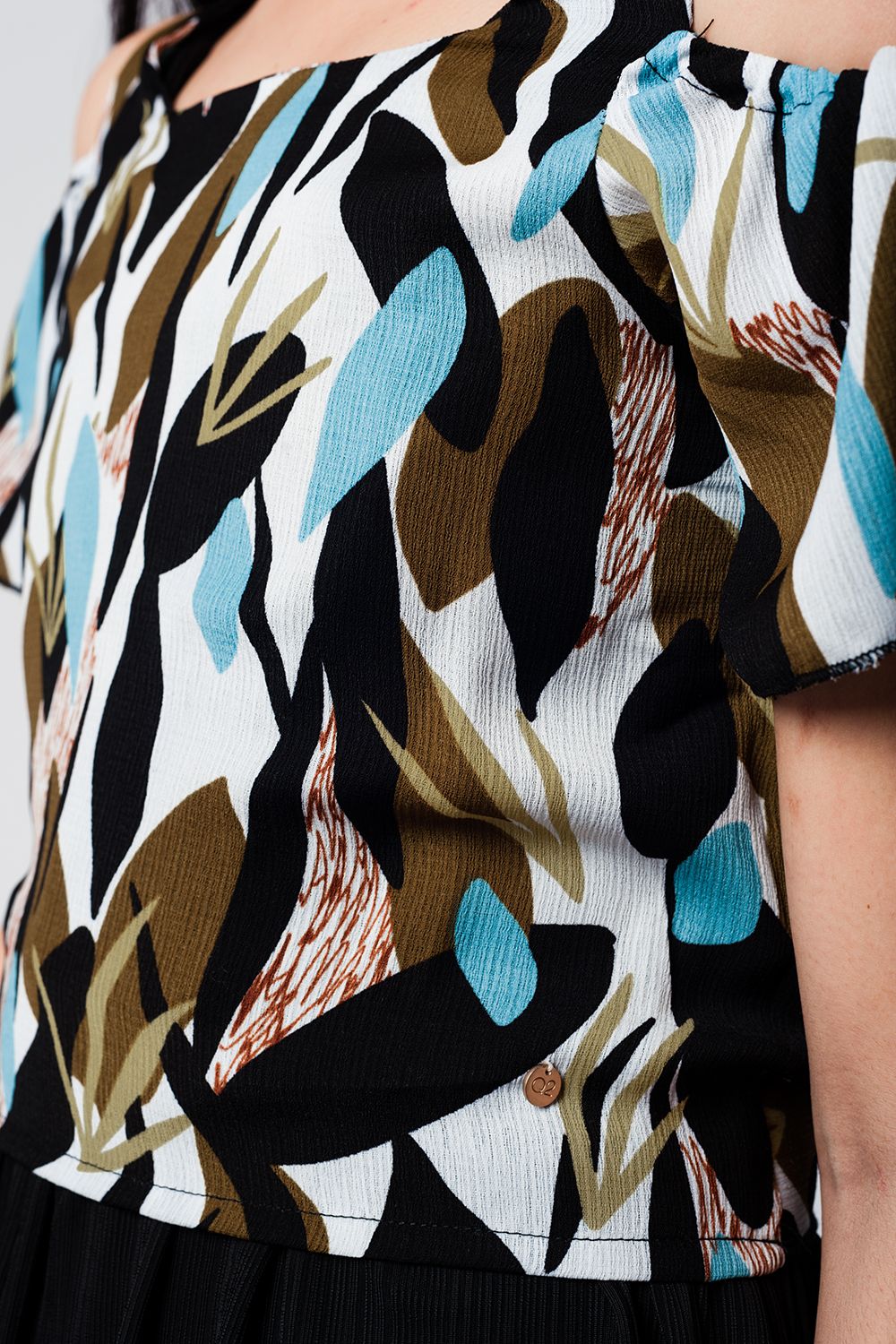 Green leaf print crop top - Crop Tops