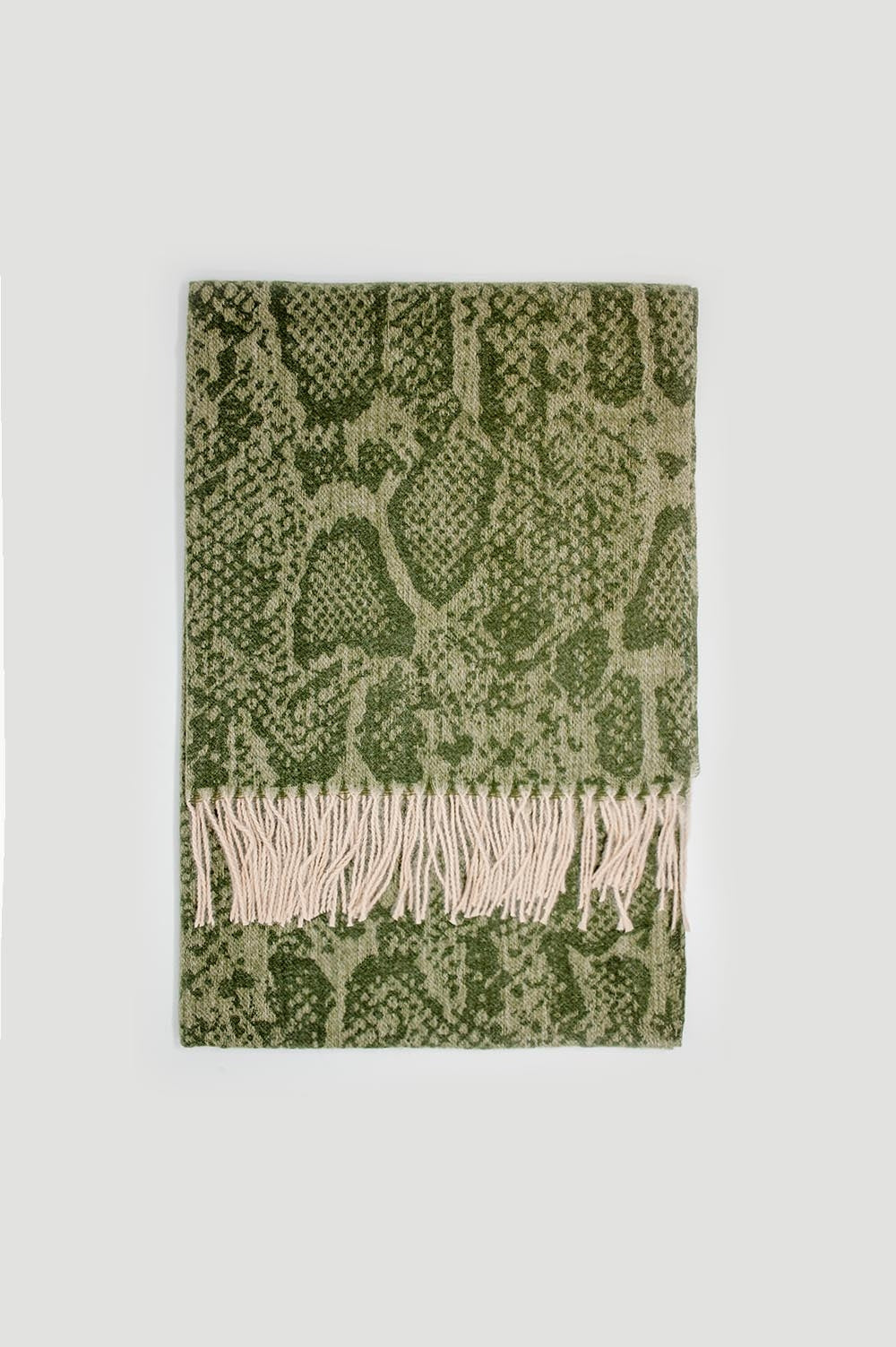 Green snake print scarf with bangs - Scarves