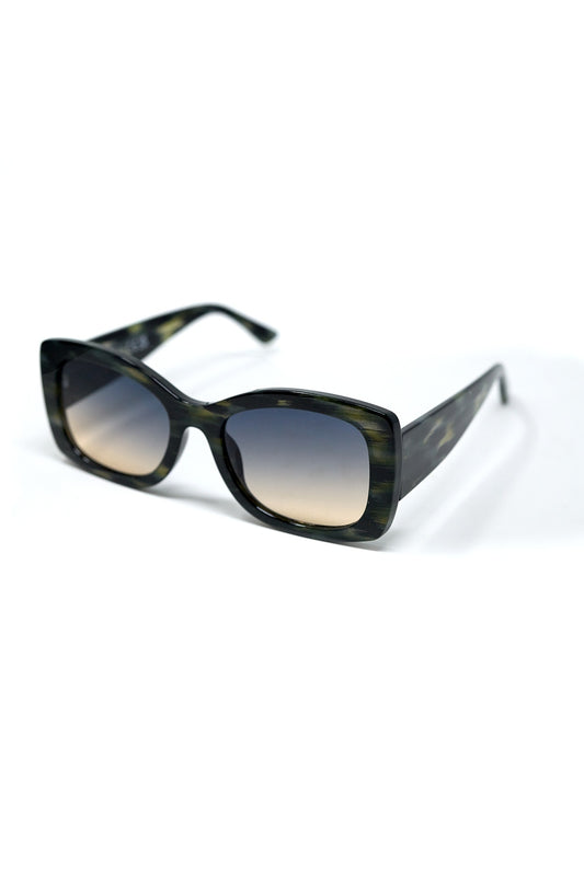 Green Tortoise Shell Oversized Oval Sunglasses in Acetate - Sunglasses