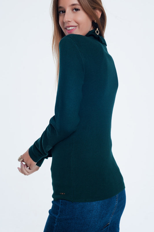 Green turtleneck sweatshirt - Jumpers