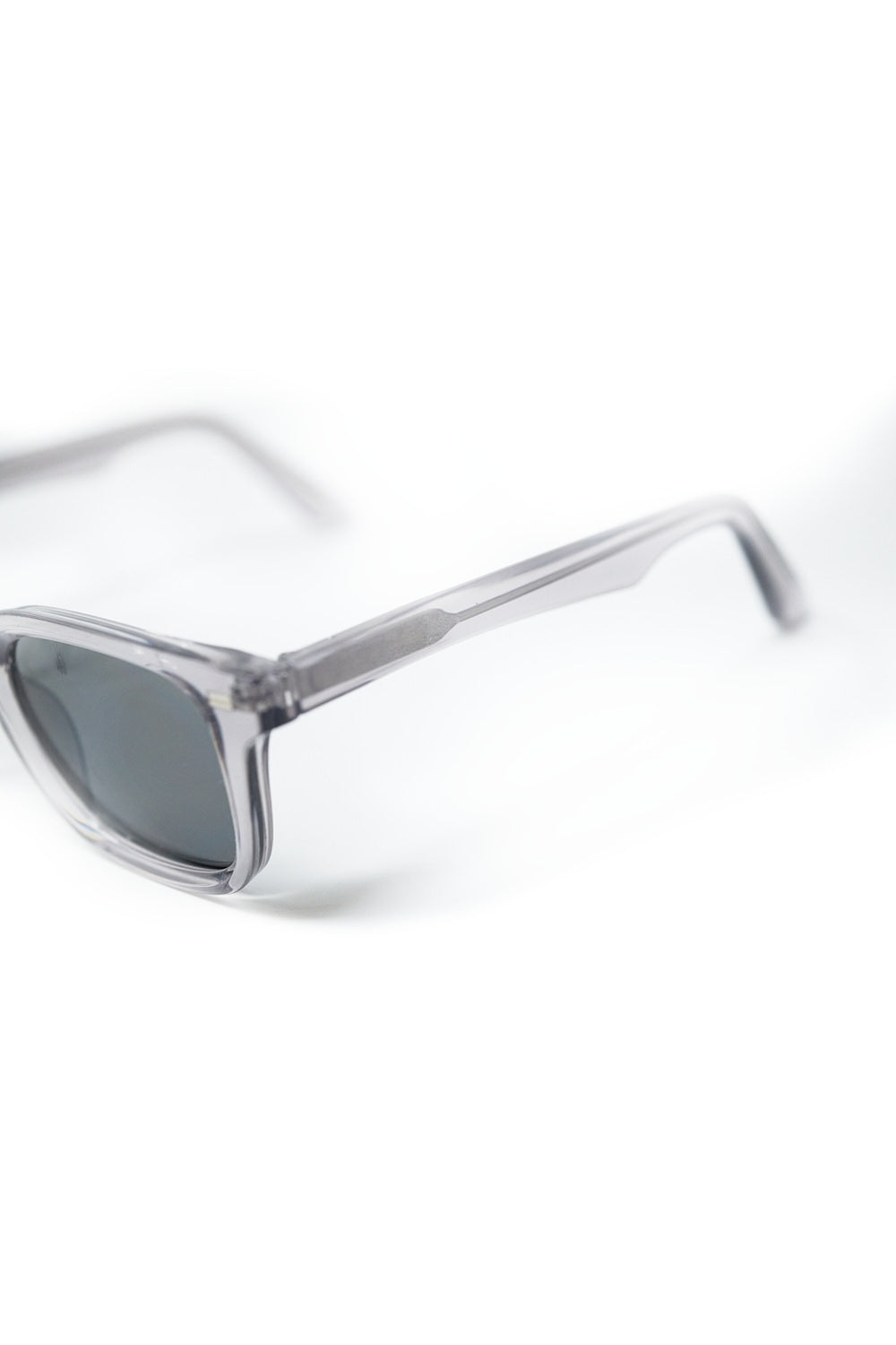 Grey Square Sunglasses with Black Gradient Lenses and metal side detail -