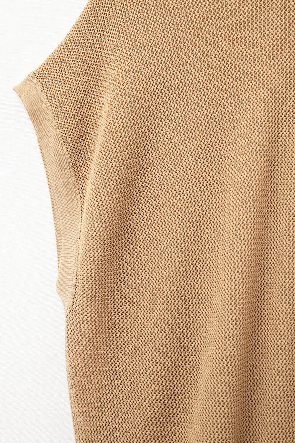grid knit sweater in camel color - Jumpers