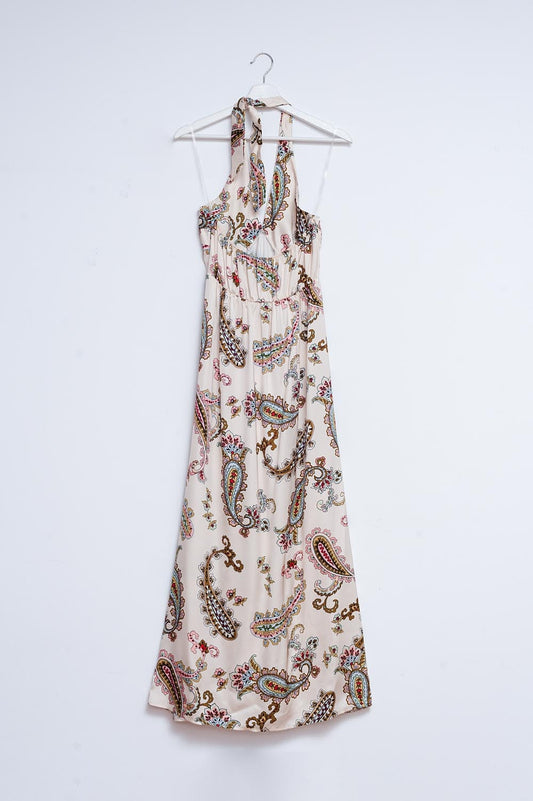 Halter neck maxi dress in paisley print - Dresses